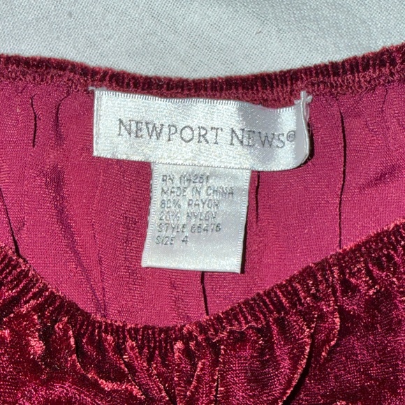Newport News Y2K Velvet Maroon Blouse - Picture 2 of 9